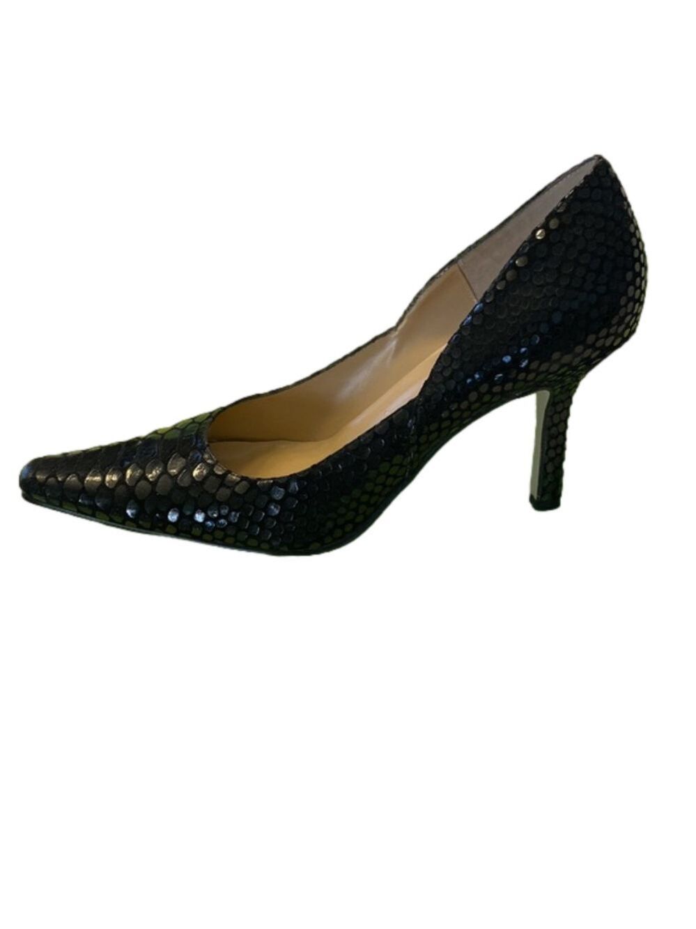👠 Karen Scott Black Pumps with Sparkle snakeskin✨texture. Sz 10 ladies heels - Picture 1 of 7